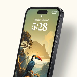 Toucan Wallpaper • Immagine di sfondo per iPhone / Android • Bella schermata di blocco degli uccelli esotici • Sfondo del telefono • iOS • Apple • Download istantaneo