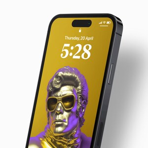 Gold King Wallpaper • iPhone / Android Background image • Icon • 70s • Legend Phone Lock Screen • Phone Wallpaper • Instant Download