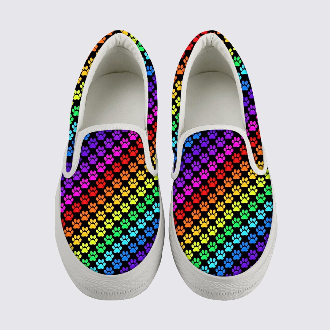 Cartoon Dog Paw Print Shoes for Women Lace up Breathable Etsy