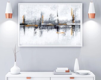 Abstract neutral wall hanging gallery set wall art