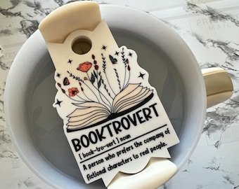 Booktrovert Lid Topper Stanley Tumbler Accessories 40 Oz tumbler i like books more than I like people Book Lover Tumbler
