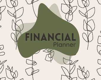 Agenda financier beige minimaliste | Suivi budgétaire, journal des dépenses et planificateur d'économies imprimables PDF