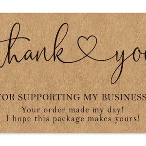 30-Pack Thank You Cards, 3.5''x 2.1'' Thank You For Supporting My Business. Customer Thank You Cards