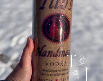Titos Glittered Tumbler/Titos/Fun Drinking Tumbler/Vodka Tumbler