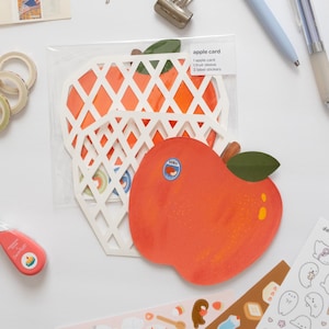 conjunto de letras de maçã - kit de papelaria fofo e exclusivo com folhas de letras, envelope e minifolha de adesivos