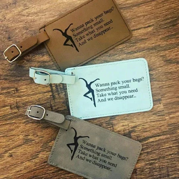 DMB Inspired --Engraved Lyrics Vegan Leather Luggage tag