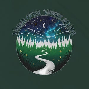 Wander Often, Wonder Always | Nature Lover | Adventure Seeker | Forest Path Tee | Unisex T-shirt