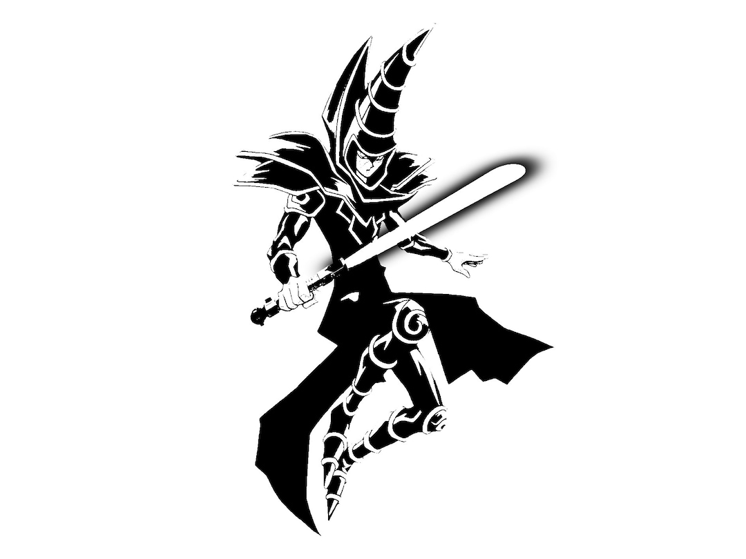 Yugioh Anime Digital Print SVG and PNG Included Dark Magician Black and White Coloured bottle T