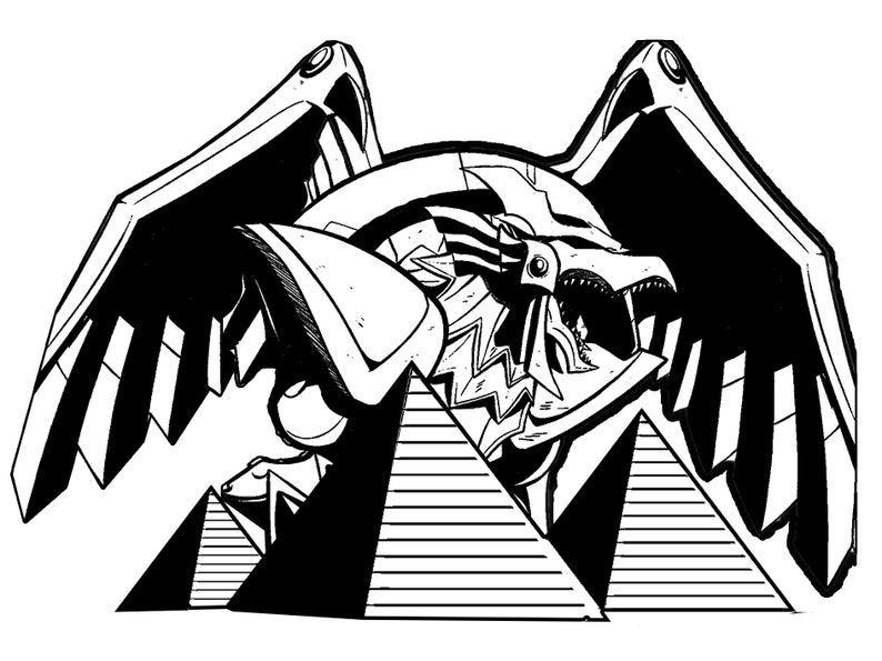 Yugioh Anime Digital Print SVG and PNG Included Winged Dragon of Ra Black and White Bottle T