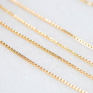 1mm Gold Filled Box Chain, Finished Box Chain Necklace, 1mm Necklace, Dainty, 15 3/4&quot;, 17 3/4&quot;, 20&quot;, New Lower Price, N2