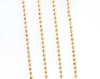 Gold Filled Chain, Round Ball Chain, Wholesale Gold Filled Chain, Finished Necklace Chain, 1mm Necklace, 16 Inches, 17 3/4 Inches Chain, N7