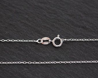 Sterling Silver Chain, Round Cable Chain, Wholesale Sterling Chain, Finished Necklace Chain, 1x2mm, Italian Necklace, 16 or 18 Inches SSC1