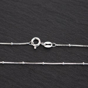 Sterling Silver Satellite Box Chain, Finished Sterling Silver Box Chain, .925 Silver, Quality Italian Necklace, 1mm, 16, 18 Inches SSC3