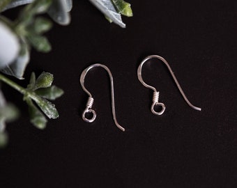 Sterling Silver Ear Hooks, Sterling Silver Earring Hooks, French Ear Hooks, 925 Hallmark, Silver Ear Wire, 5 Pairs,