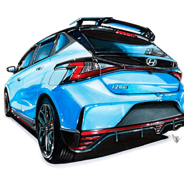 I20N hyundai n line artwork print