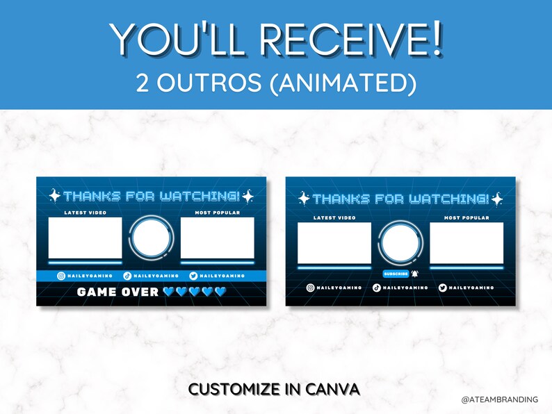Youtube Branding Kit Gaming, Editable Canva Templates, Youtube Banner