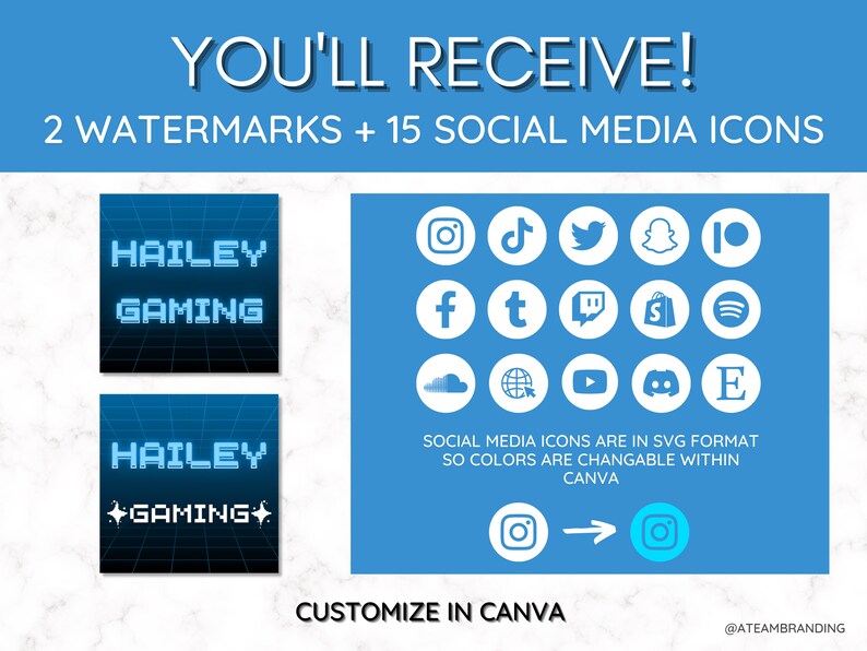 Youtube Branding Kit Gaming, Editable Canva Templates, Youtube Banner