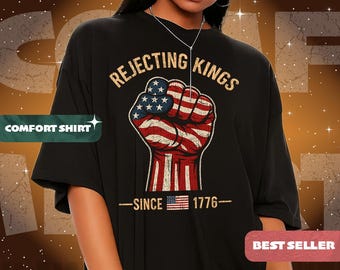 No Kings in America Comfort Shirt – Anti-Trump Protest Tee