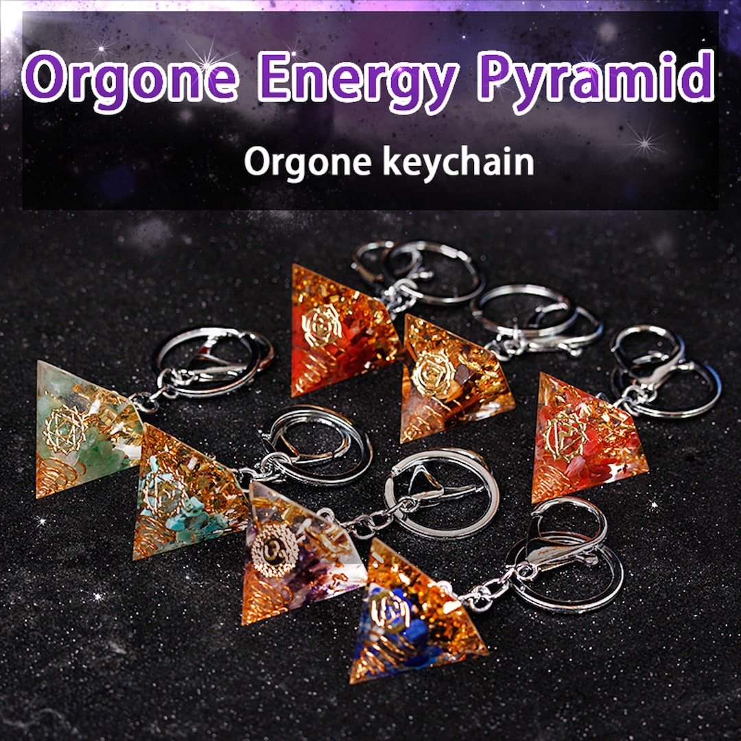 Crystal Pyramid Keychain Orgone Pyramid Keychain Etsy
