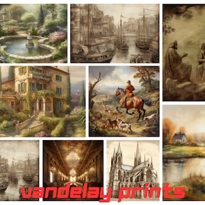 Warm Vintage Textile Art Collection | Bohemian Aesthetic Gallery Prints | Eclectic Set of Nine | DIGITAL