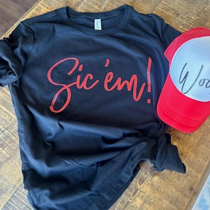 Sic ‘Em Sparkle T-Shirt (Available in Red or Black)