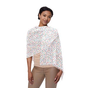 Tiny Floral Dot Pattern Light Scarf | Lightweight Spring Scarf