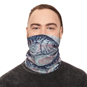 Sardine Neck Gaiter - Neck Gaiter, Face Cover, Fishing Neck Warmer, Outdoor Neck Scarf, Fisherman Gift