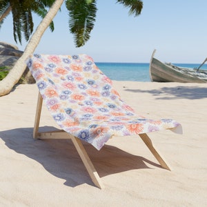 Watercolor Floral Beach Towel, Bohemian Beach Towel, Beach Blanket