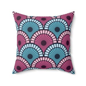 Colorful Scallop Throw Pillow, Boho Decor