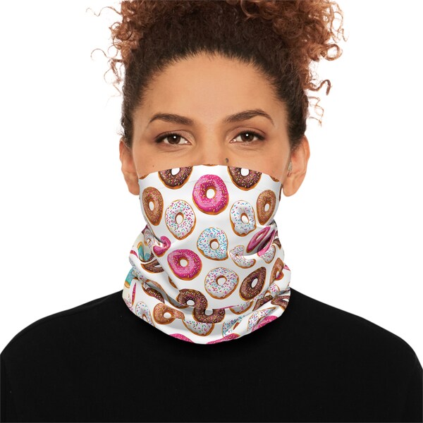 Donut worry, be happy! Sweet treat neck gaiter. Soft, breathable and lightweight donut neck gaiter. Wear all year