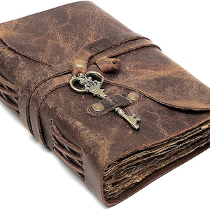 Quaderno in pelle fatto a mano personalizzato vintage Distress, carta con bordo frastagliato, regalo per lei e per lui, regalo per la festa della mamma, regalo per l'Eid