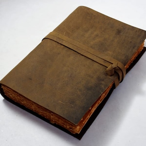 Angepasstes Vintage Leder Journal, handgefertigtes Büttenrand Papier Notizbuch für Mann Frauen, Skizzenbuch, nachfüllbares Journal, Valentinstag Geschenk