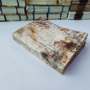Diario vintage personalizado hecho a mano con cartón y papel liso hecho a mano de 7 x 5 (200 páginas), cuaderno de bocetos, regalo del Día de la Madre, regalo de Eid