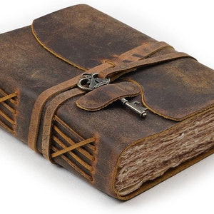 Personalisiertes Vintage Leder handgemachtes Journal mit Büttenpapier, Gebundenes Journal, Buch der Schatten, Skizzenbuch, Muttertagsgeschenk, Eid