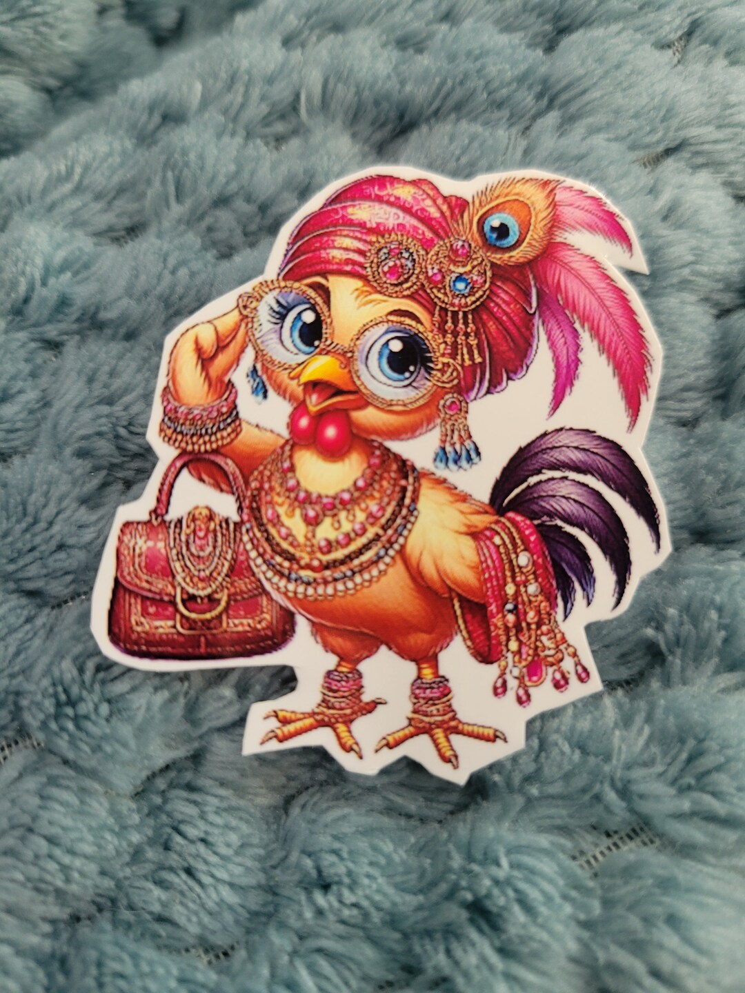 Glamorous Chicken Vinyl Sticker, Lady Bird Art - Etsy