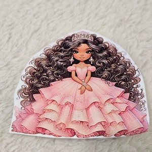 Dark skin  Princess sticker. Great for journaling, card making crafts, scrapbooking, junk journals, gift for girls buy 3 get 1 Fre