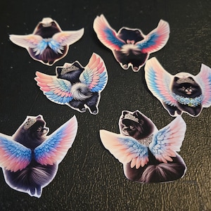 A bonus multi Pomeranian Angels Sale pack Vinyl Stickers, journals  book, water bottle, Tumbler, laptop  gift, Sticker gift idea Overstock