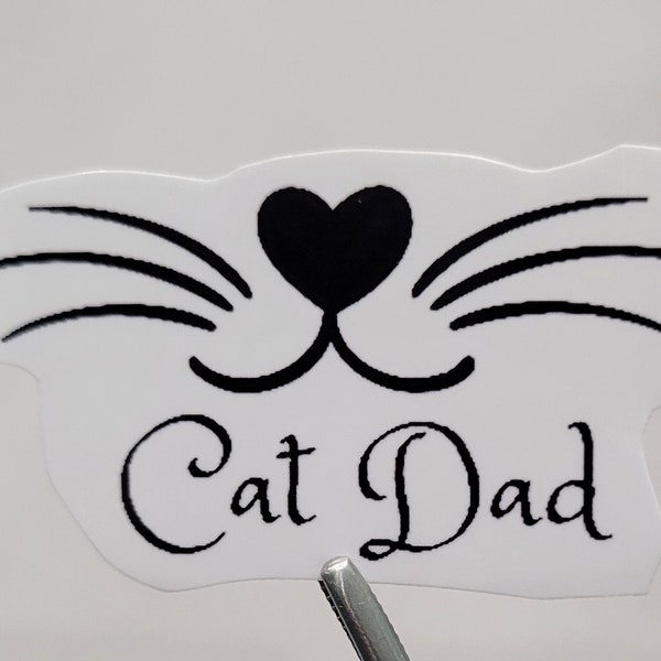 New sm Adorable"Cat Dad" sticker water bottle,Tumbler, scrapbooking laptop, phone case. gift idea buy 3 get 1 free shipping free shipping
