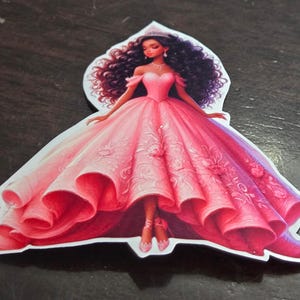 Dark skin  Princess sticker. Great for journaling, card making crafts, scrapbooking, junk journals, gift for girls buy 3 get 1 Fre