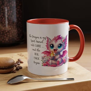 Whimsical Dragon Coffee Mug - Cute Fantasy Mug, Gift for Dragon Lovers, Magical Coffee or Tea Cup, Cozy Home Decor, Fun Birthday Present