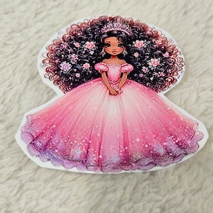 Dark skin  Princess sticker. Great for journaling, card making crafts, scrapbooking, junk journals, gift for girls buy 3 get 1 Fre