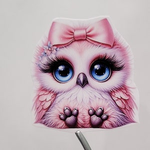 Owl, beautiful pink owl baby scrapbooking, sticker book, water bottle, Tumbler, laptop,  phone case owl lover  gift idea,buy 3 get 1 free