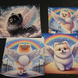 A bonus multi Pomeranian Angels Sale pack Vinyl Stickers, journals  book, water bottle, Tumbler, laptop  gift, Sticker gift idea Overstock