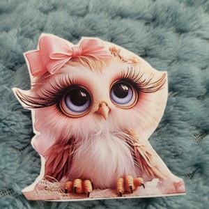 Owl, beautiful pink owl baby scrapbooking, sticker book, water bottle, Tumbler, laptop,  phone case owl lover  gift idea,buy 3 get 1 free