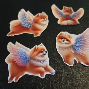 A bonus multi Pomeranian Angels Sale pack Vinyl Stickers, journals  book, water bottle, Tumbler, laptop  gift, Sticker gift idea Overstock