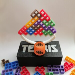 3D gedrucktes Tetris Balance-Spiel - Farbenfrohes Stapelspielzeug, Fingerfertigkeits-Challenge