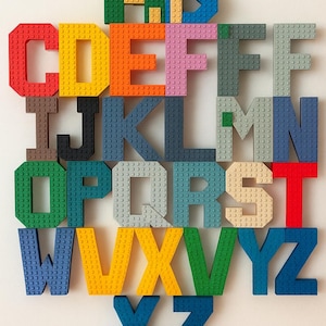 Custom LEGO-Compatible 3D Printed Letters – Large Kids Room Decor – Personalized Name Sign – Birthday, Nursery, Wall Decoration – 120mm