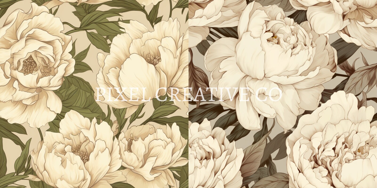 10 Seamless Digital Paper Pack Creme Peonies - Etsy
