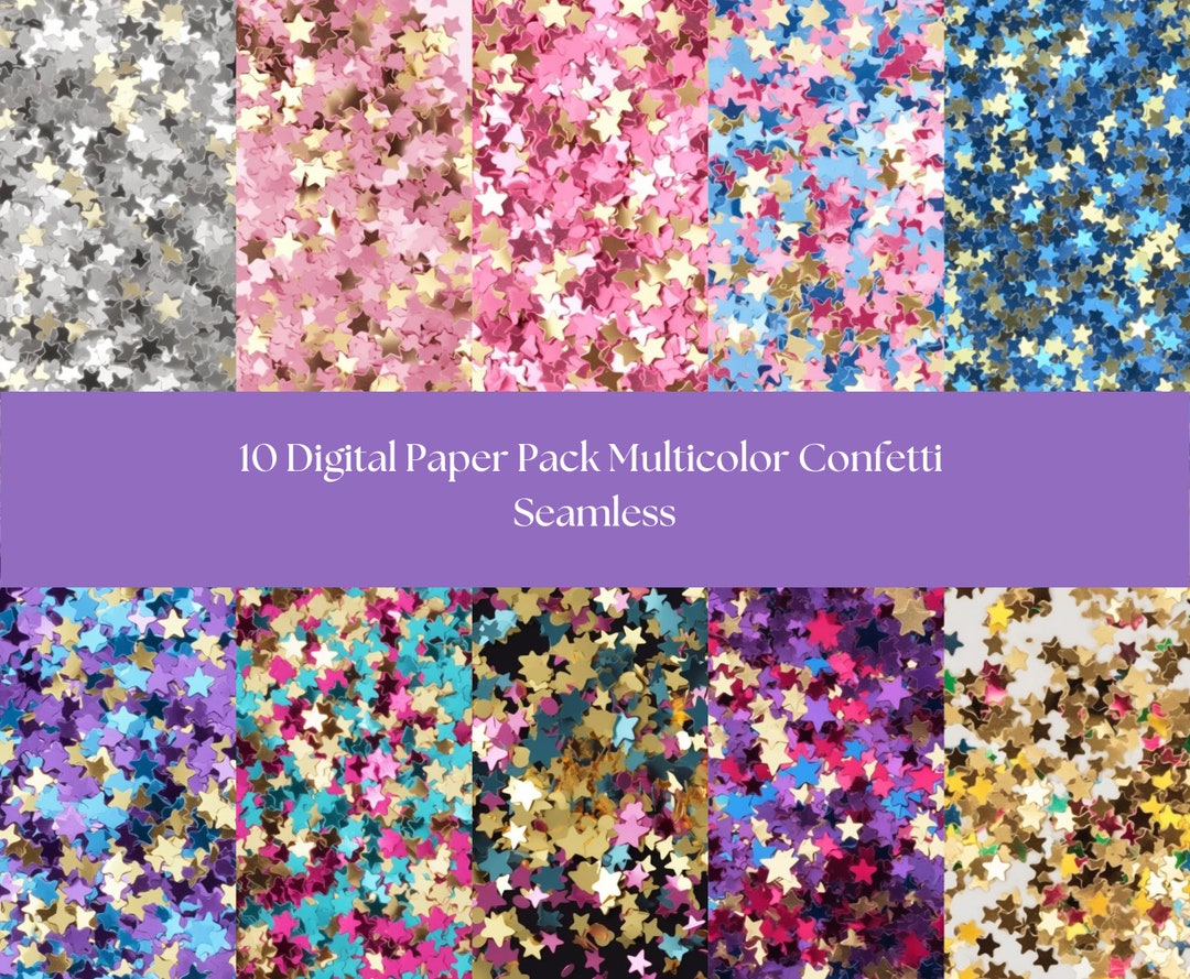 10 Seamless Digital Paper Pack Confetti Multicolor - Etsy