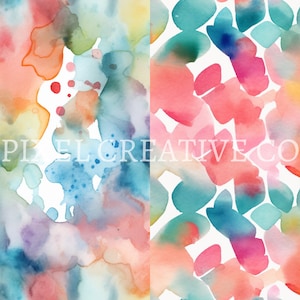 10 Seamless Digital Paper Pack Rainbow Watercolor I - Etsy